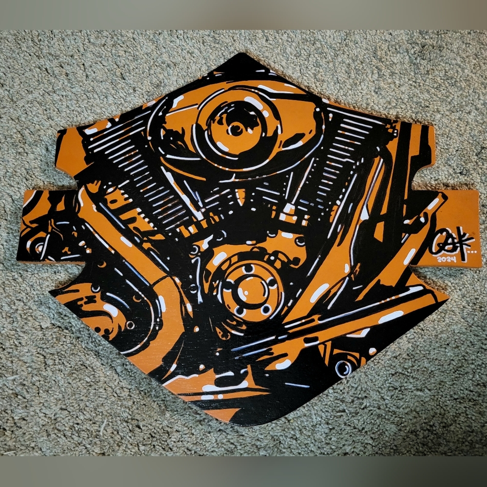 Harley-Davidson wood art